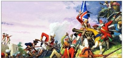 कर्नाटक युद्धों का चित्रण
