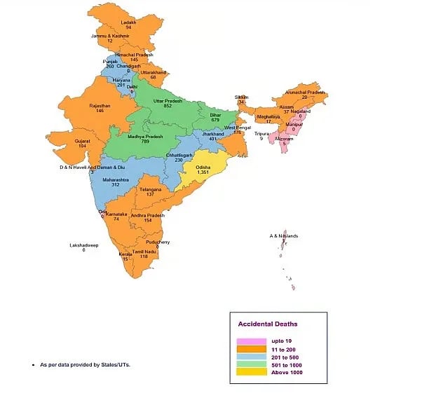 State/UT wise deaths due to forces of nature during 2023